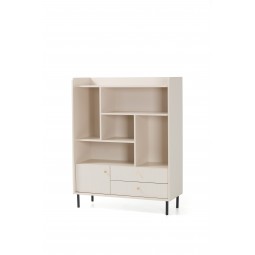 Beżowy wysoki regał z szufladami 100 cm Grant GR3